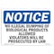 Signmission Safety Sign, OSHA Notice, 10" Height, No Illegal Dumping Of Biological Sign, Portrait OS-NS-D-710-V-14669 - alternate 1